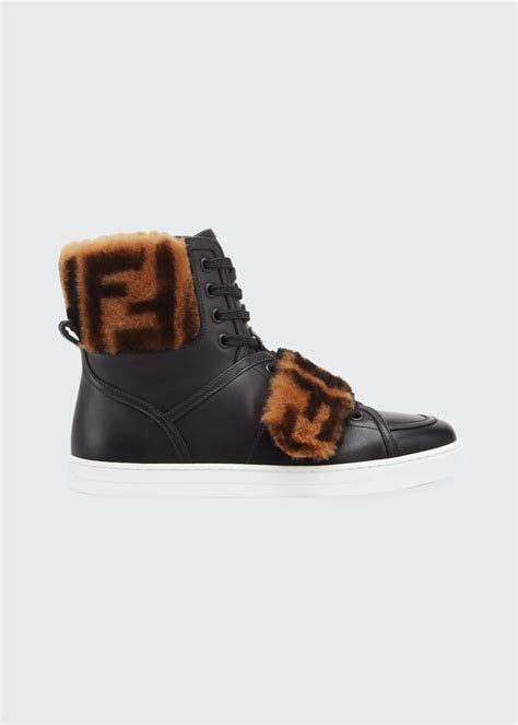 fendi shearling leather sneakers.